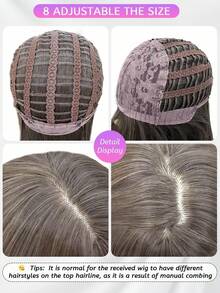 alicegarden 30-Inch Long Synthetic Wig Featuring A Natural Straight Style A Stunning Dark-Brown. Designed With Bangs , This False Hairpiece Is Perfect For Ms Daily Use, Offering A Natural And Natural Durable Wig Gift For Ladies. - Dark Brown - View 10