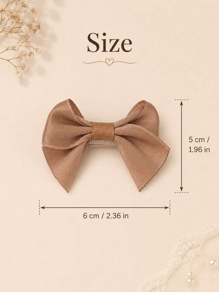 10PCS Solid Leopard Print Hair Bow Clips For Girls,Cute Multi-Color Satin Hair Bow Barrettes For Daily&Fall-Winter Wear, Kids Hair Accessories - Multicolor - View 8