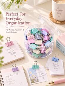 Clips de sujeción de metal con diseño de macaron en colores miniatura, clips de papel de metal multicolor, clips organizadores de archivos multifuncionales, suministros de papelería para escritorio escolar y de oficina - color morandy - Ver 5