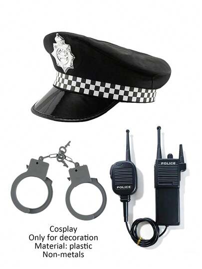 Multi-Piece Costume Accessories Set, Police Costume Accessories, Cosplay Party Supplies, Fun Accessories, Versatile Role Play, Halloween, Valentine's Day, Party Gathering Costume