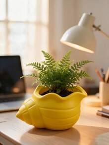 3D Printed Ocean-Style Seashell Shaped Creative Planter, Colorful Matte Finish, Suitable For Succulents And Mini Foliage Plants, Indoor Desktop And Windowsill Greenery Container, Artistic Flower Pot, Home Decor Small Gift - Multicolor - View 9