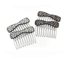1/2/4pcs Bow Rhinestone Hair Comb, Elegant Side Hair Clip, Women's Party Wedding Hairstyle Decoration Accessory - Multicolor - View 9
