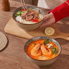 2/4pcs 4.5inch Thickened Ceramic Bowls, Blue Striped Design, Rice Bowl, Dessert Bowl, Soup Bowl, Noodle Bowl, Underglaze Design, Microwave , Suitable For Daily Use, Restaurant, Housewarming Gift - Multicolor - View 2