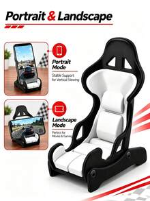 1pc Racing Seat Phone Holder, Universal Phone Stand, Racing Style Desktop Ornament, Suitable For Office, Gaming Room, Bedroom Decor, Home Storage, Decorative Ornament, Best Gift For Men, Christmas, Best Choice For Friends Gift - Multiple Styles - View 6