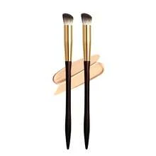 Fan-Shaped Makeup Brush, Soft Face Brush Head, Highlighter Brush, Portable Wooden Handle - Chocolate Brown - View 13