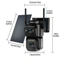 szsinocam 4G LTE Dual Lens Solar PTZ Camera, No WiFi Needed, Dual Live View, Full Color Night Vision, AI Tracking, Two-Way Audio, IP66, For Farm Ranch Remote Area - Black - View 12