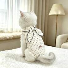1PC Cute Pet Jumpsuit, Cat/Dog White Elastic Vest Lor Autumn And Winter, Soft And Comfortable Pet Clothing Pullover - White - View 3