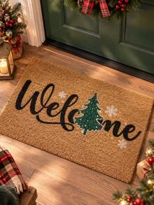 1pc Christmas Tree Snowflake Welcome Doormat, Welcome Mat, Carpet, Floor Mat, Christmas Mat, Bedroom Rug, Area Rug, Bathroom Mat - Multicolor - View 8