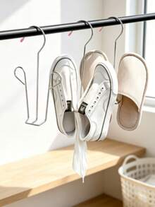 20pcs Stainless Steel Hanging Shoe Drying Rack, Space-Saving Windproof Shoe Hooks With Non-Slip Rubber Tips And Rust-Resistant Clips, Multi-Functional Shoe Rack For Sneakers And Boots, Indoor And Outdoor Use, Home Storage, Ideal Christmas Gift For Family And Friends - Multicolor - View 1