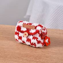 1pc Cute Handmade Knitted Storage Bag, Y2K Soft Coin Purse Card Holder, Kawaii Star Keychain Pouch For Women Girls - Multicolor - View 8