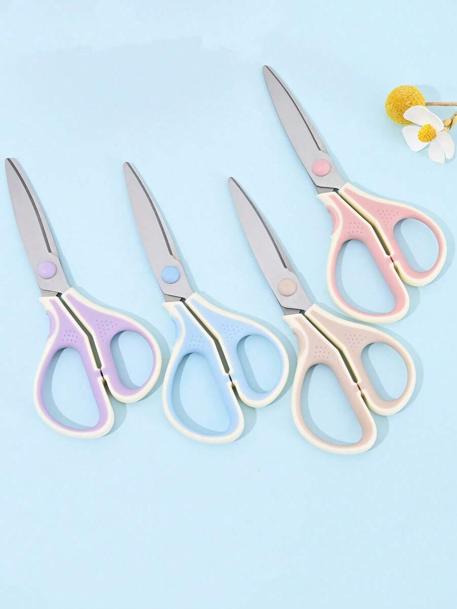 (Oule) Multi-Purpose Stainless Steel Scissors, Suitable For School, Office And Home Use, Portable Multi-Function Craft And Paper Cutting Tool, Comfortable Handle, Stationery Office Supplies, Back To School Student Supplies - Single Piece - View 1