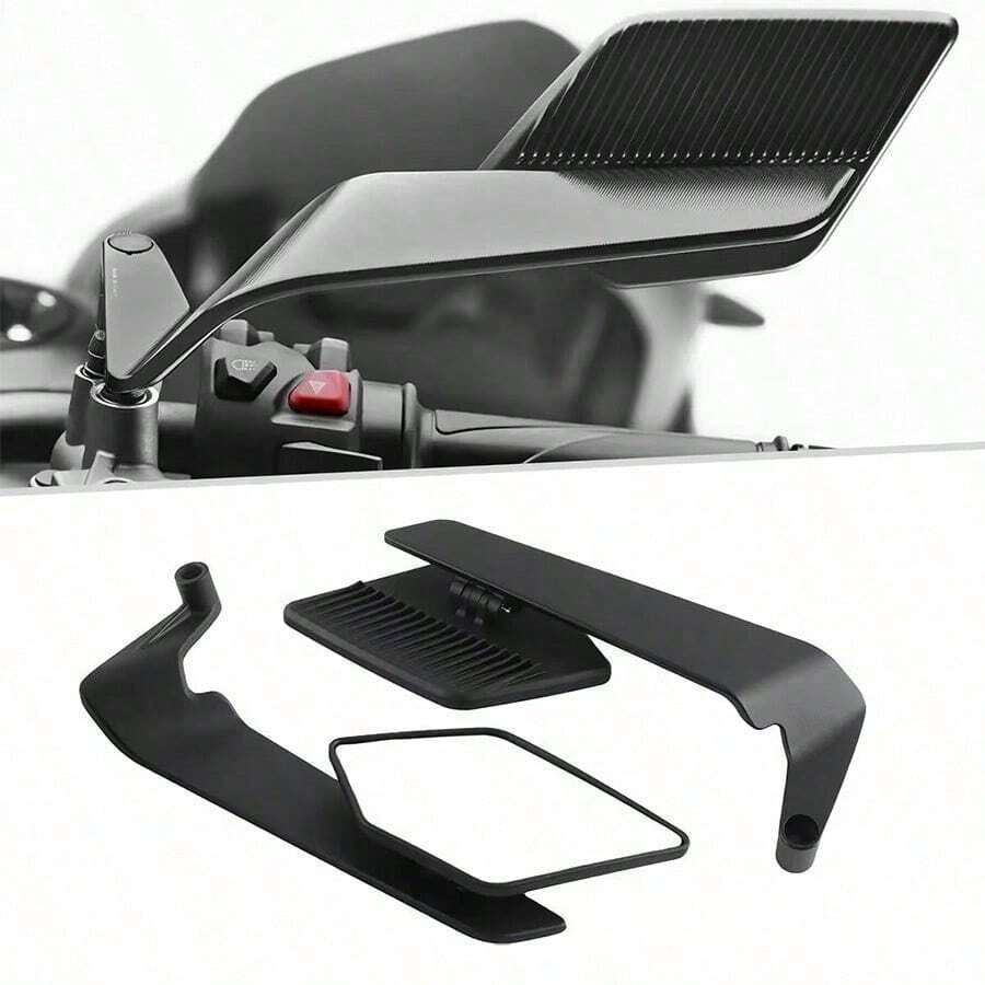 Motorcycle Rearview Mirror Lightweight Aluminum Alloy Winglet Style Mirror Universal Add On Accessory Foldable Design Suitable For Motorcycles And Electric Vehicles
