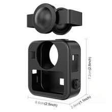 For MAX2 PULUZ Body Silicone Protective Case With Dual Lens Caps Cover & Strap (Black) - View 3
