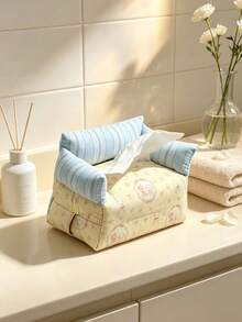 1 Buah Penutup Kotak Tisu Berbentuk Sofa dengan Motif Bunga, Tempat Tisu Dekoratif Berbentuk Persegi dari Kain Gaya Vintage, Untuk Meja, Kamar Tidur, Ruang Tamu, Dekorasi Rumah Sehari-hari - MultiWarna - View 3