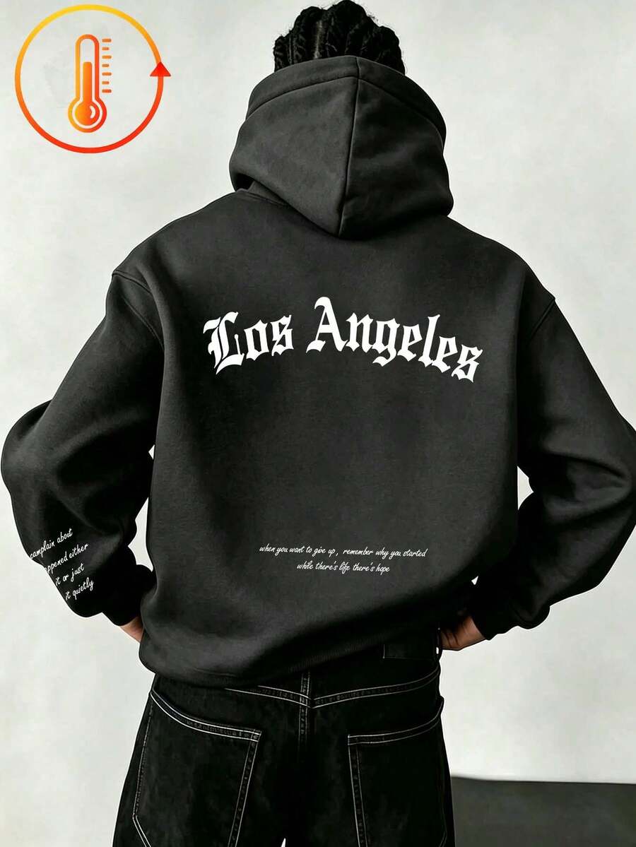 Tween Boy Fun Print Pullover Sweatshirt, Warm And Comfortable Thermal-Lined Pullover Sweatshirt For Autumn/Winter - Dark Grey - View 1