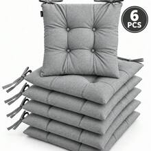 6 Pcs Comfortable Indoor & Outdoor Seat Pads For Kitchen, Dining, Garden, Balcony & Patio Chairs In Turkey - Grey - View 8