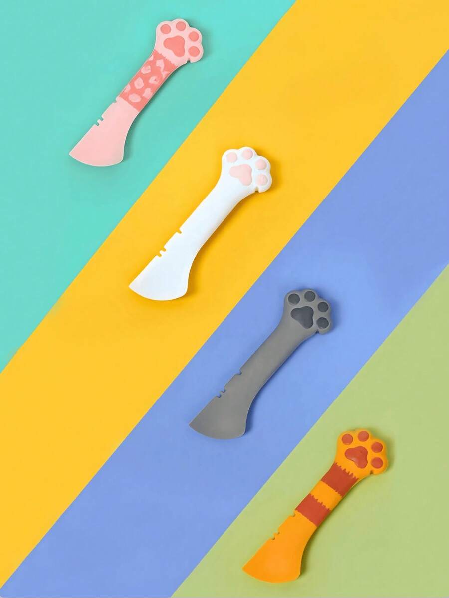 A Multi-Functional Pet Spoon, Shaped Like A Cat Paw, Can Be Used For Feeding, Stirring, And Covering Canned Food. It Can Also Serve As A Can Opener And An Auxiliary Tool For Pet Feed. Pet Supplies. - One Size - View 1