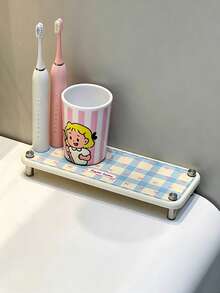 1pc Squishy Diatomite Water Absorbent Mat For Bathroom Countertop, Neutral Color Solid Pattern Quick Drying Toothbrush & Mouth Cup Drain Pad, Simple Style All Season Desk Organizer, Soft Surface Holder Mat For Wash Basin Vanity Daily Use - Multicolor - View 16