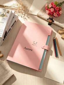 Custom Name Printed Folder, 1pc Personalized Multi-Layer Snap Closure File Organizer, Portable Office & School Stationery Paper Document Storage Folder - Multicolor - View 13