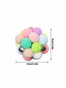 Interactive Cat Plush Ball - Soft Plush Ball With Gentle Colors And Multiple Color Options - Suitable For Indoor/Playable Chewable Cat Toy - Soft Fur Ball For Kittens And Adult Cats - No Small Parts - Cat Toy Accessories, Interactive Cat Ball, Soft Cat Ball, Cat Ball - Multicolor - View 7