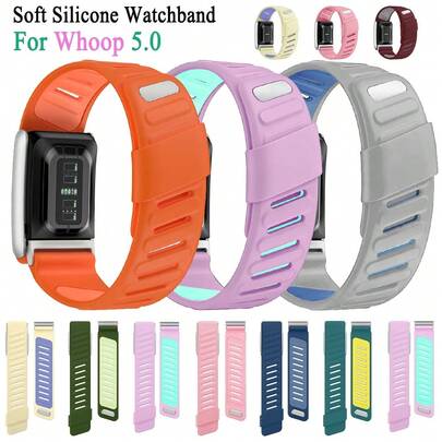 Dây đeo đồng hồ thể thao silicone mềm hai màu cho vòng đeo tay 5.0, dây thay thế cho đồng hồ thông minh, vòng đeo tay 5.0 unisex, có 12 màu