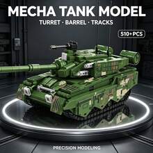 Mecha Tank Assembly Model, 5-Piece Adult Collection Set, 510+ Pieces, Includes Turret, Barrel And Tracks, Suitable For Halloween, Christmas, Thanksgiving And Birthday Gifts For Hobby Collectors - Multicolor - View 9