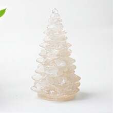 Crystal Crushed Stone Holiday Tree Decor Ornament, Resin Drip Holiday Theme Desktop Display, Holiday Atmosphere Mini Resin Crystal Tree, Christmas Eve Scene Decoration, Home Soft Decor Accessory, Holiday Creative Gift - Multicolor - View 7