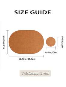 1/2/4/8pcs Dual-Color Fabric Texture Leather Placemats, Washable Heat-Resistant Coasters, Wipe Clean Faux Leather Placemats, Non-Slip Waterproof For Indoor And Outdoor Use - Multicolor - View 8