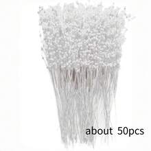 Approx. 50pcs Floral Stem Picks, 4mm Beaded Garland Beads Spray Filler Floral Decoration Tree Picks, Wedding Party Decor, Christmas Tree Ornaments - Multicolor - View 12