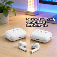 True Wireless Bluetooth Earbuds With Built-In Microphone For Clear Calls, Long Battery Life, Sweat-Resistant Design, Compatible With IOS And Android Devices, Suitable For Fitness, Running And Daily Use - White - View 2