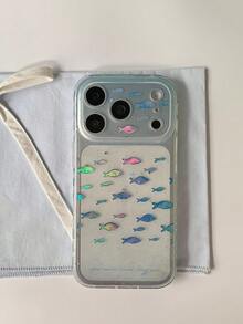 Clear Blue Glitter Gold Fish Double Layer Phone Case Compatible With Apple 18 Pro Max, New Apple 17 Pro/15 Pro Max Protective Cover, Anti-Drop, Compatible With 16 Pro - Clear - View 4