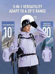 CAMEL CROWN Women's Chama PLUS 3-In-1 Professional Outdoor Jacket, Waterproof Hiking & Mountaineering Coat For Outdoor Adventures - Purple - View 5