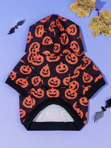 LUCKIE PAW قطعة واحدة سترة حيوانات أليفة بنمط شبح هالوين، مضادة للبراغيث، تقلل من تساقط الشعر، دافئة وقابلة للتنفس، مناسبة للكلاب الصغيرة والكبيرة والقطط، للاستخدام الداخلي والخارجي - الأسود - مشاهدة 9