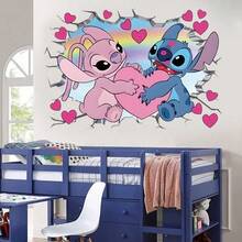 1 buah Stiker Dinding Dekoratif PVC Perekat Diri Kartun Disney Stitch, Tahan Air untuk Rumah - View 5