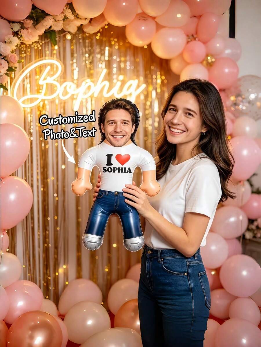 1pc Customized Realistic Human Figure Party Prop, Personalized Photo Realistic Human Figure Party Prop, Gift For Groom/Bride, Bachelor/Bachelorette Party Gift, Photo Booth Display, PVC Party Decoration, Funny Gift For Him/Her, Gift For Adults, Wedding, Birthday, Special Occasion