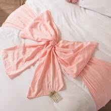 Cute Ribbon Duvet Cover Set - White & Pink Bow Design - 100% Soft Polyester - Hand-Tied Bows - Includes 1 Duvet & 1/2 Pillowcases (Multiple Sizes) - Pink Jade - View 4