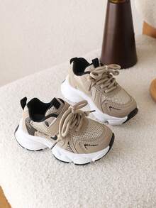 1 Pair Kids' Sports Shoes New Boys' Chunky Sneakers Summer Style - Khaki - View 2