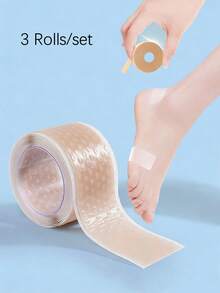 3 Rolls/Set Anti-Chafing Heel Pads, Finger Pads, Invisible Shoe Chafing Foot Pads, Toe Pads, Gel Waterproof Ankle Pads - Transparent + Champagne + Apricot - View 11