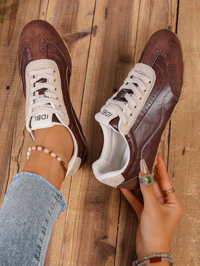 Women's Casual Sports Shoes, Retro Versatile Soft Sole Lace-Up Sneakers