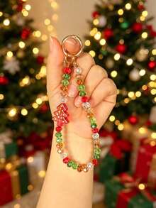 Christmas Tree Car Key Chain Creative Colorful Bead Chain Keychain Pendant Home Keychain Pendant Car Keychain Pendant Best Gift For Friends And Family During Holidays (Includes Horseshoe Buckle) - Multicolor - View 10
