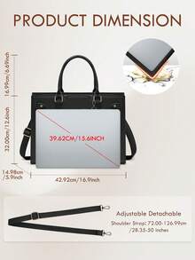 Laptop Bags For Women PU Leather Work Bags For Women Tote Bag Large Handbag Shoulder Bag For Office 15.6 Inch Business - Multicolor - View 6