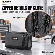 TKIGZNW A017 1pc Portable Dual-Compartment Tool Bag, Polyester Oxford Fabric Handheld Hardware Storage Bag, Suitable For Repairmen, Electricians And Carpenters Projects - Multicolor - View 8