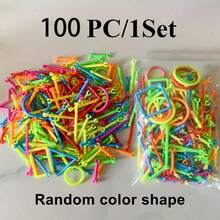 DIY Building Block Set, Random Color And Shape Geometric Construction Toy, Educational Interlocking Rods And Rings, Develops Hands-On Ability, Logical Thinking And Spatial Imagination, Classroom Activities And Creative Games, Colorful Design, Durable And Material, Not Easily Damaged, Rich Gameplay, Halloween And Christmas Gift. - Multicolor - View 13