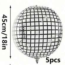 5/10/20pcs [10 Inch, 18 Inch, 22 Inch] Silver Disco Theme Balloons, Christmas Decoration, Inflatable Supplies, Suitable For Birthday Party, Anniversary And Celebration Backdrop - Multicolor - View 14