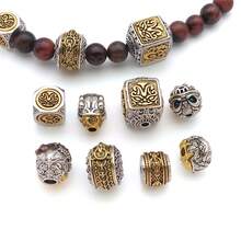 2pcs Vintage Chinese Mythical Creature Auspicious Totem Beads, Antique Pi Yao & Golden Toad Carved Beads, Handmade Bracelet Accessories - Multicolor - View 2