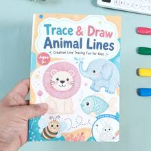 Children's Animal Line Tracing Drawing Book, Toddler Animal Outline Tracing Coloring Practice Workbook, Baby Tracing Drawing Enlightenment Homework Book, Back To School Learning Supplies, Student Holiday Gift - Multicolor - View 6