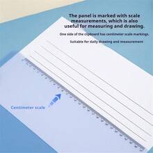 A4 Transparent Plastic Clipboard With Clip And Ruler, 8.86'' X 12.4'' Letter Size Writing Board, Suitable For Meeting Notes, Drawing And Measuring, School Supplies, Office Supplies - Single Piece - View 7