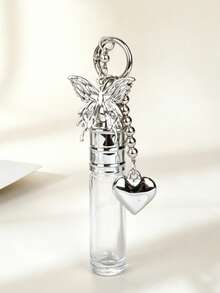 8ml Roller Perfume Bottle, Portable Refillable Glass Essential Oil Bottle With Silver Butterfly Heart Key Chain Pendant, Mini Roll Container For Women's Travel, Pocket Size Perfume Sample Container For Daily Makeup And Outdoor Carrying - Multicolor - View 5
