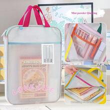 1pc Portable 3-Layer Large Opening Storage Tote Bag | Colorful Portable Tutoring Bag Stationery Organizer EVA Material - Multicolor - View 9