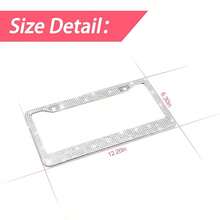 Glitter License Plate Frame, UniversalRhinestone Plastic License Plate Frame, Rust-Proof Plastic License Plate Holder For Women, Zone Tech Shiny Bling License Plate Cover Frame , Stainless Steel Car Accessories With Diamond Sparkle Glitter Caps - A - View 10